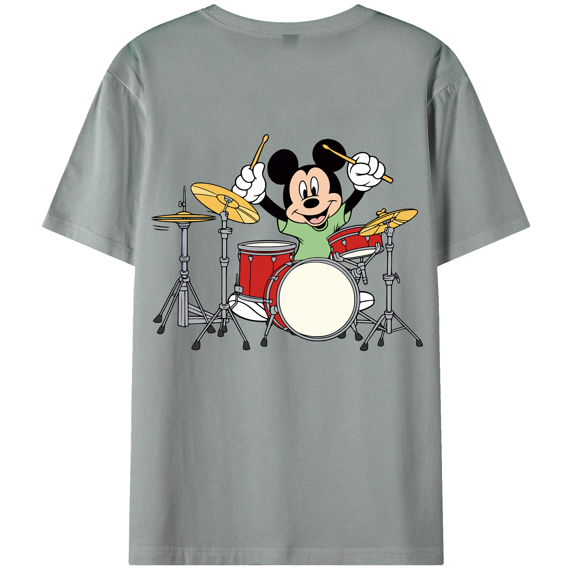 （画像用） ミッキーマウス Mickey Mouse 綿100％ メンズ半袖Tシャツ（バックプリント） 通気性